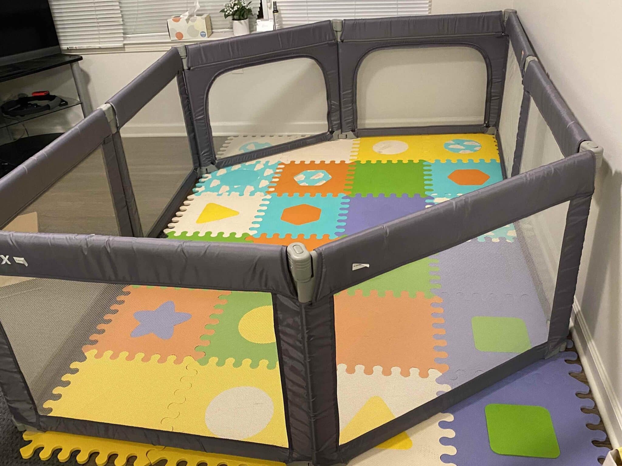 Baby-Playpen-Portable-Kids-Safety-Play-Center-Yard-Home-Indoor-Fence-Anti-Fall-Play-Pen-open