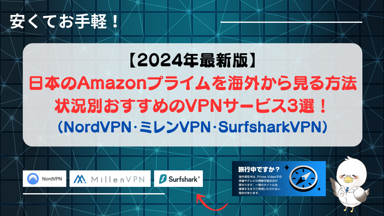 Nord-surfshark-millen-VPN-Amazonprime-from-overseas2024