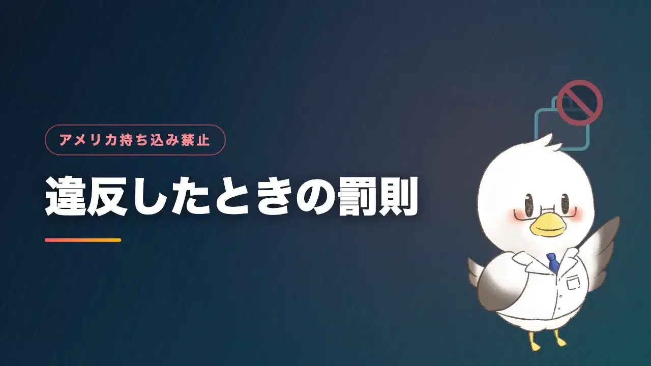 アメリカへ禁止品を持ち込んだ場合の罰則を解説するバナー画像
