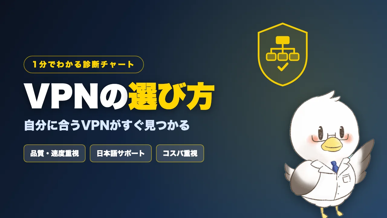 自分に合うVPNの選び方をフローチャートで解説する記事のアイキャッチ画像